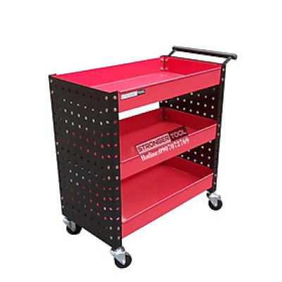 XE ĐẨY DỤNG CỤ 3 NGĂN 2 TẤM HÔNG DÙNG CHO GARARE TIỆM SỬA XE