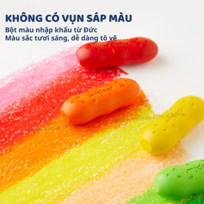 Màu sáp Lụa hạt Đậu Pease Crayons Mideer, Bút Sáp Màu Hữu Cơ An Toàn cho bé