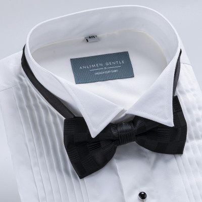 Áo sơ mi xếp ly mặc Tuxedo Wing Collar Anlimen Gentle Cuff Shirt