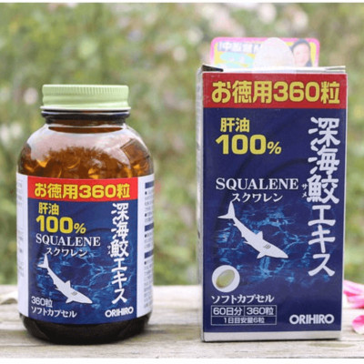 Viên Uống Sụn Vi Cá Mập Orihiro Squalene 360 Viên Nhật Bản, Viên Dầu Gan Cá Mập Hỗ Trợ Xương Khớp