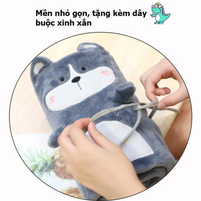 Bộ 3 món gối tựa lưng + gối bụng mèo + mền ngủ văn phòng cao cấp A - giao ngẫu nhiên