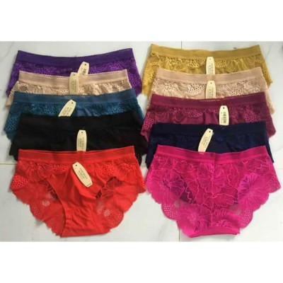 Combo 10 quần chip nữ, quần lót đúc su phối ren