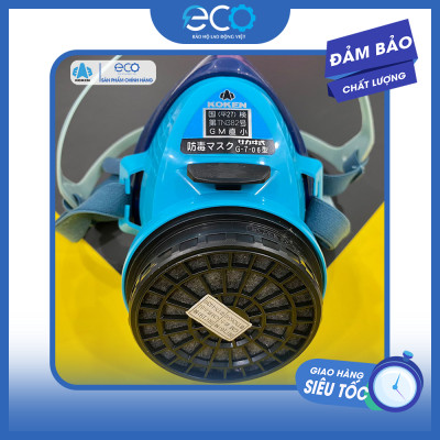 [COMBO] Mặt nạ Koken G7 Nhật Bản phòng khí độc, phun thuốc & Kính chống văng bắn, chống đọng hơi sương Delta Plus Pháp