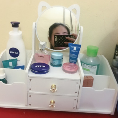 Kệ , Tủ Mỹ Phẩm Trang Điểm Để Bàn Có Gương Nhiều Ngăn - Hàng Chính Hãng 