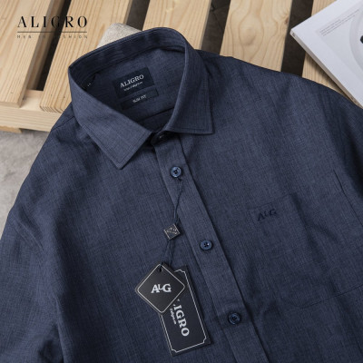 Áo sơ mi nam công sở dài tay Aligro màu navy ALGS158