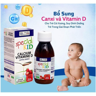 [HSD 12.2025] Special Kid Calcium Vitamine D - Siro hỗ trợ tăng chiều cao,bổ sung Canxi và Vitamin D - 125ml Vị Dâu - Hàng Chính Hãng