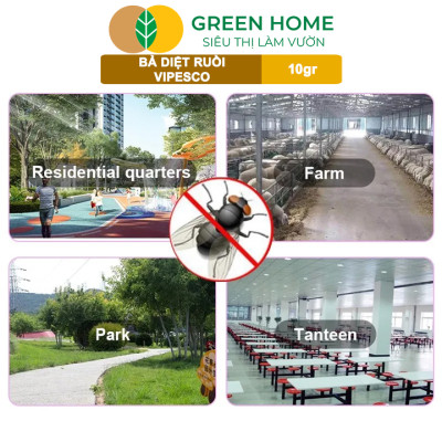 Bả Diệt Ruồi Vipesco, GreenHome, Gói 10gr, Chính Hãng, Hiệu Quả Cực Nhanh, Dẫn Dụ và Diệt Ruồi Triệt Để