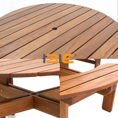 Bộ Bàn Tròn Bengkulu 8 Chỗ IBIE NT3030 (117 x 117 x 74 cm) - Nâu