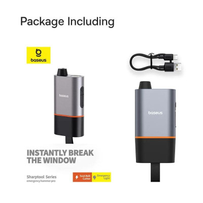 Dụng cụ thoát hiểm Baseus SharpTool Series Emergency Ham-mer Pro C10934401111-00- hàng chính hãng