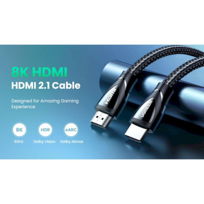 Ugreen UG40493HD150TK 0.5m 2.1 HDMI 8K 60hz 48Gpbs Male to Male Braided Cable 4k 120hz 50cm - HÀNG CHÍNH HÃNG