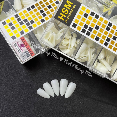 Móng Úp Tay HSM 500 Móng, Đủ Size, Nhiều Form Vuông Thang Tròn Nhọn, Nhựa Trong Đục, Làm Nail Đa Dạng Và Sáng Tạo bộ nail giả dáng bầu