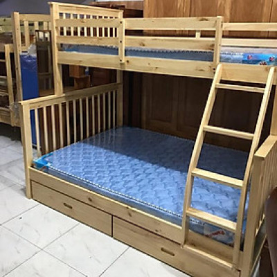 Giường tầng 1m4 x 1m màu tự nhiên