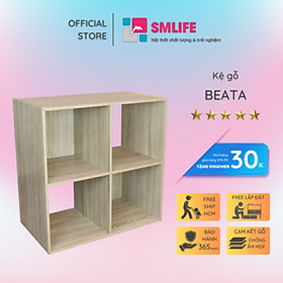 Kệ sách gỗ lắp ghép giá rẻ SMLIFE Beata