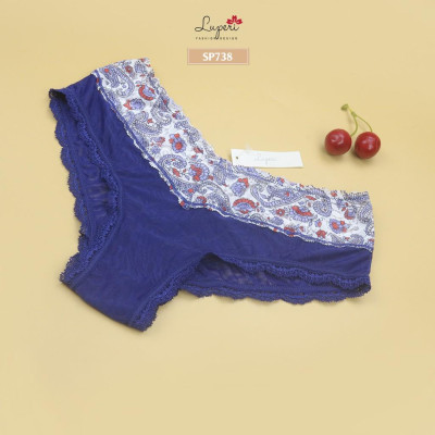 Quần Lót Nữ Lụa Phối Ren Cạp Vừa LUPERI LU3QL738 Dáng Hipster Nâng Mông Chất Liệu Mát Thoáng Khí Khử Mùi Tốt