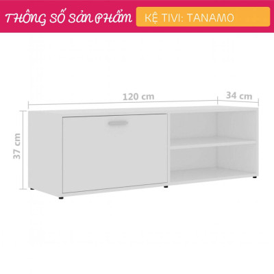 Kệ tivi gỗ hiện đại SMLIFE Tanamo  | Gỗ MDF dày 17mm chống ẩm | D120xR34xC37cm