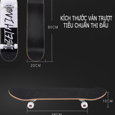 Ván Trượt Thể Thao Mặt Nhám Kích Thước 80cm Chịu Lực 120kg Đại Nam Sport  + Kèm Túi Đựng Ván (Chọn Màu)