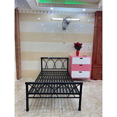 Giường sắt kiểu chéo giá rẻ size 1mx2m