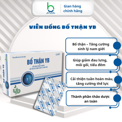 Viên Uống Bổ Thận YB Hỗ Trợ Cải Thiện Sinh Lý Nam Giới, Bổ Thận Tráng Dương - Hộp 30 viên