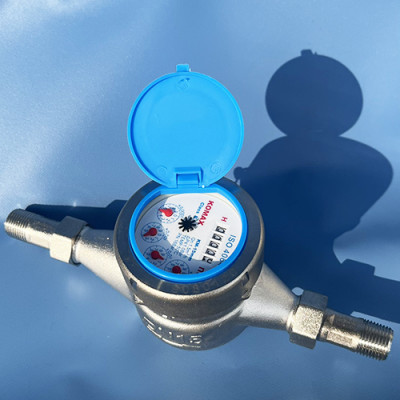 Đồng hồ nước inox komax DN15 CÓ TEM GIẤY HIỆU CHUẨN ĐẦY ĐỦ dùng cho các hộ gia đình, chung cư, nhà máy sử dụng hóa chất, sản xuất thực phẩm - HÀNG CHÍNH HÃNG