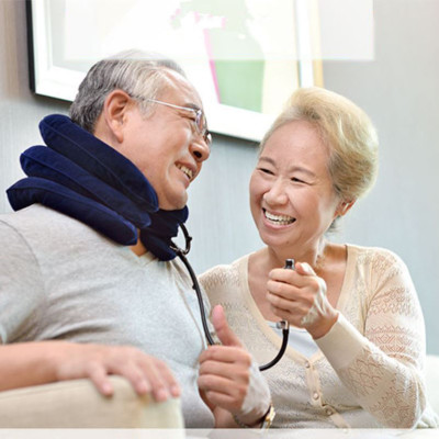 Đai Gối Hơi Đỡ Cổ Massage Hỗ Trợ Điều Trị Kéo Dãn Đốt Sống Cổ KUNBE ( Bóng Kim Loại )