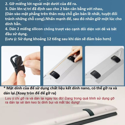 Đế nâng laptop hỗ trợ tản nhiệt dạng xếp dán thân máy Nillkin Bolster - Hàng chính hãng