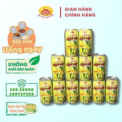 Trà ngô nếp Minh Trung 350ml - Trà Ngô 12 (combo 12 lon)