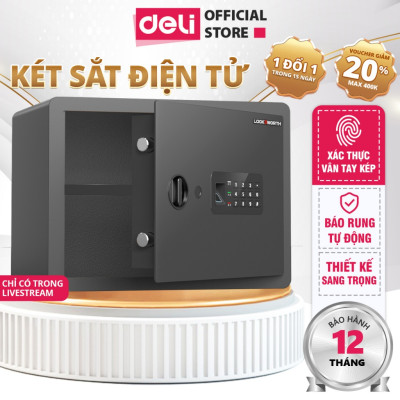 Két Sắt Vân Tay DELI, Két Sắt Điện Tử Thông Minh Chống Cưa Cắt Chống Cháy An Toàn Bảo Vệ Tài Sản