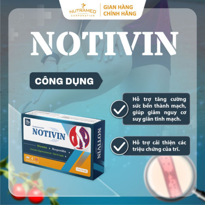 Viên uống Notivin hỗ trợ suy giãn tĩnh mạch mãn tính (30 viên) - Nutramed