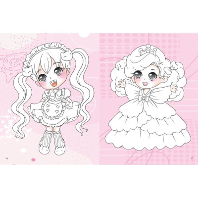 Sách - Dán Hình & Tô Màu IQ EQ CQ - Chibi Girl Tô Màu Bé Gái - Tinh Nghịch - Kèm Sticker - Combo 5 Cuốn - Việt Thư