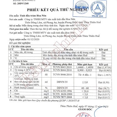 Tinh dầu Tràm Huế nguyên chất CAO CẤP Hoa Nén 10ml - Chuẩn VietGAP - Chăm sóc sức khỏe mẹ và bé