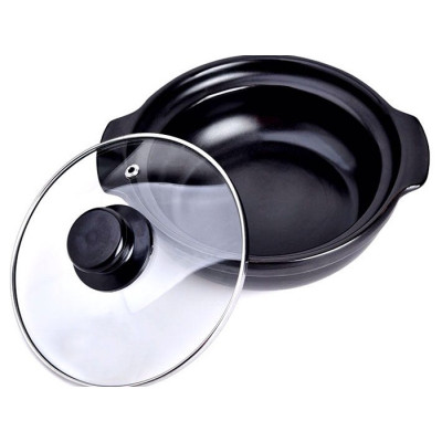 Nồi đất sứ tráng men chống dính đáy nông có nắp thích hợp kho thịt cá, mì cay, cơm niêu