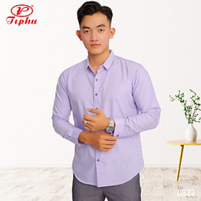 Áo sơ mi nam công sở màu trơn, form slim fit không túi, vải Bamboo, phong cách Hàn, vạt bầu, Amazing