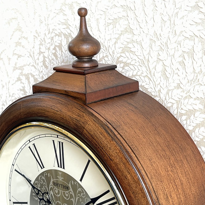 Đồng hồ treo tường Nhật Bản Rhythm CMJ529NR06 Kt 26.3 x 85.5 x 10.1cm, 3.85kg. Vỏ gỗ. Dùng Pin.