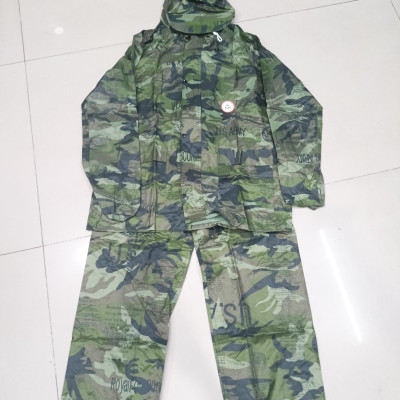 Áo Mưa Bộ Rằn Ri Nam Nữ Cao Cấp Đủ Size, Bộ Quần Áo Mưa Lính Vải Dù Dày Siêu Bền, An Toàn