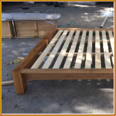 Giường ngủ Juno sofa gỗ sồi màu tự nhiên 210 x 155 x 105cm