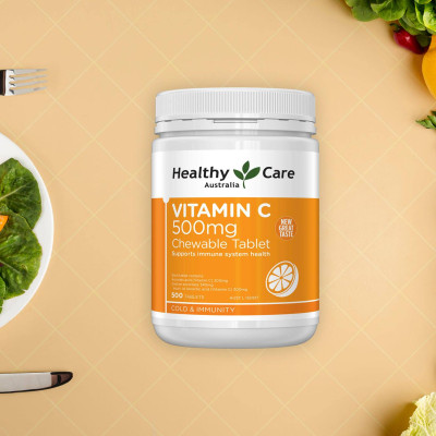 Vitamin C dạng kẹo (ngậm) Úc Healthy Care tăng sức đề kháng, sáng da, tăng sản xuất collagen, nhanh lành bệnh (vết thương) - OZ Slim Store