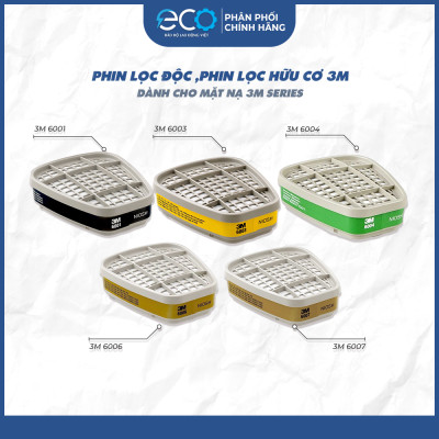 Phin lọc độc, phin lọc hữu cơ 3M 6001, 3M 6003 ,3M 6004, 3M 6006 và 3M 6007 dành cho mặt nạ 3M
