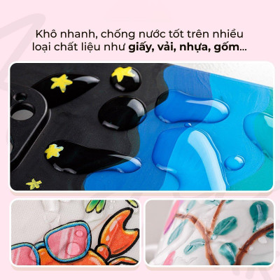 Hộp 24 Bút Lông Màu Acrylic Markers 1 Đầu - Colokit ACM-C004