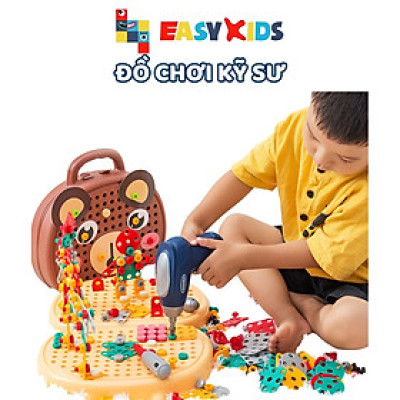 Đồ Chơi Lắp Ráp Lắp Ghép Vali Kỹ Sư Cho Bé, Đồ Chơi Nhập Vai Kèm Khoan Điện, Vặn Ốc Vít