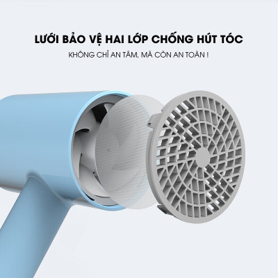 Máy Sấy Tóc Tạo Kiểu Smate SH-1802 - Công Suất 1800W 3 Chế Độ Nhiệt Sấy Nóng Lạnh Mau Khô & Bảo Vệ Tóc Công Nghệ Ion Âm Giảm Xơ Rối