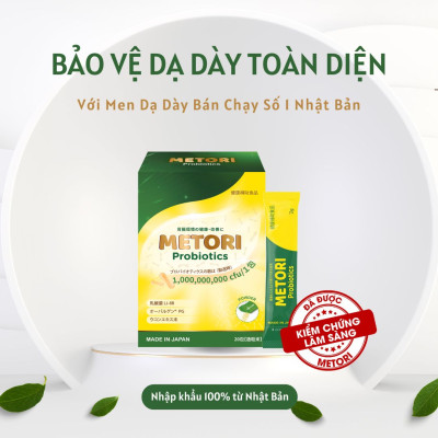 Men dạ dày METORI Nhật Bản - "Khắc tinh" Viêm loét Dạ dày, khuẩn HP, Trào ngược, hộp 10 gói
