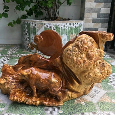 Tượng Gỗ Mỹ Nghệ Chạm Con Trâu Gỗ Đứng Chầu Nguyệt Vip đẹp size dài 55cm Cao 32cm Sâu 25cm Anh Chị Trưng Phòng Khách ở Nhà Công Ty Quà Tặng ý nghĩa ạ