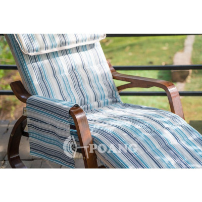 Ghế thư giãn | POANG ROCKING CHAIR | plywood óc chó/bạch dương | kẻ xanh | R67xS162xC86 cm
