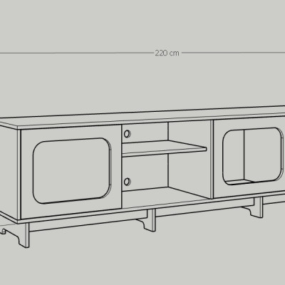 [Happy Home Furniture] MEYDAN , Kệ TV 3 cửa mở , 220cm x 42cm x 57cm ( DxRxC), KTV_012