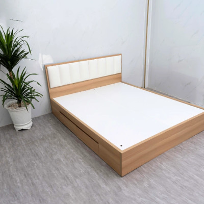 Giường ngủ MDF Tundo HLMCT bọc nệm kèm hộc kéo lựa chọn màu ván nệm bọc KT 1m6/1m8