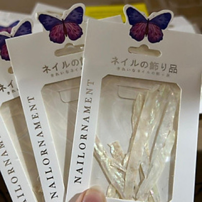 Xà Cừ Trắng Ánh Trai Đính Đá Móng, Xà Cừ Nail Mảnh Mỏng Ẩn Móng Đắp Gel Đắp Bột Ẩn Chuyên Làm Nail - Nail Phương Miu Khảm Xà Sơn Gel