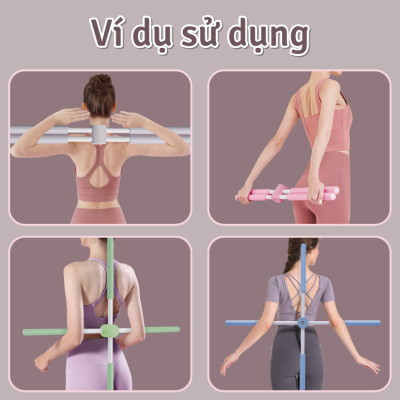 BG Gậy Tập Lưng, Vai 6015 GREY, Chống Gù, Uốn Thẳng Lưng, Gậy Tập Yoga ( hàng nhập khẩu)