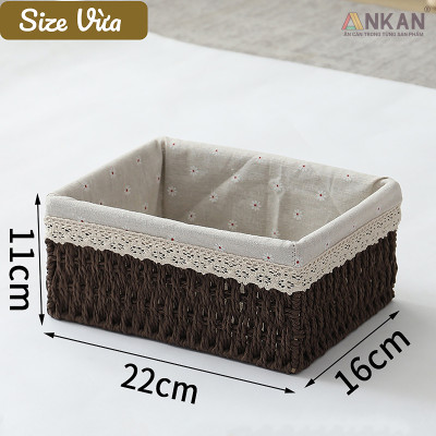 Giỏ Mây Đựng Đồ, Giỏ Đựng Đồ Ăn Vặt ANKAN, Phù Hợp Các Phòng Spa, Khách Sạn Và Trang Trí Trong Nhà