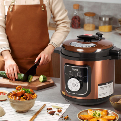 Nồi áp suất đa năng SatoAlpha 6AS039 6.0L - Lòng nồi bằng hợp kim nhôm chống dính cao cấp, an toàn sức khỏe. Bảng điều khiển Tiếng Việt dễ hiểu khi dùng với van xả áp, van khóa hiện đại - Miễn phí vận chuyển toàn quốc - Hàng chính hãng