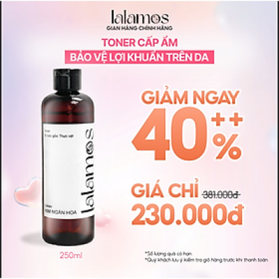 Toner Cánh Kim Ngân Hoa Lalamos Dưỡng Ẩm Và Se Khít Lỗ Chân Lông 250ml